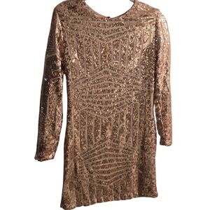 Bee Free Pink Backless Elegant Sequence Dress Size S